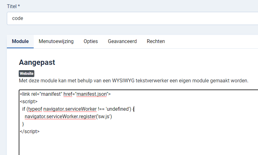 manifestcode serviceworker