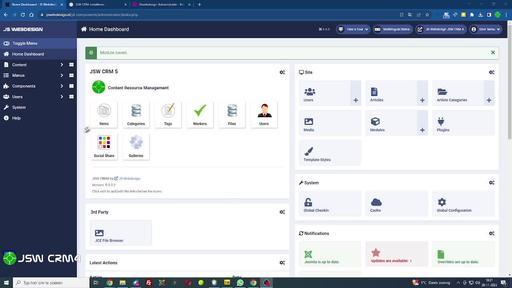 De interface van JSW CRM