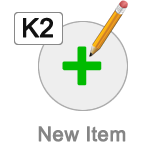 K2 new item button